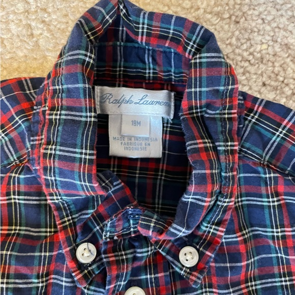 Ralph Lauren 18month baby boys plaid button down shirt. - Picture 2 of 2